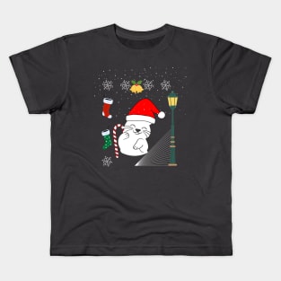 Merry Christmas Santa Cat Kids T-Shirt